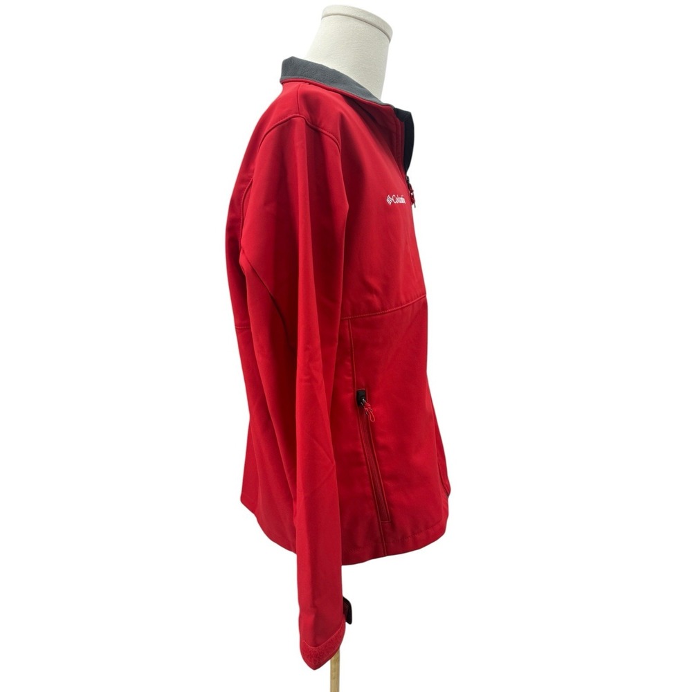 Columbia Wisconsin Badgers NCAA Jacket Men XL Red Softshell Zip Up Fleece Lined - Picture 6 of 15